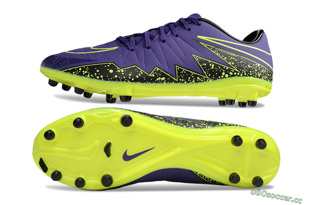 Men's Nike Hypervenom Phantom II FG Firm Ground Low-Tops Football Boots - Blue/Black/Yellow 1