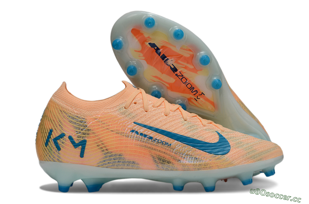 Men's Nike Air Zoom Mercurial Vapor 16 Elite AG Artificial Grass Low-Tops Football Boots - Pink/Blue/Yellow 2