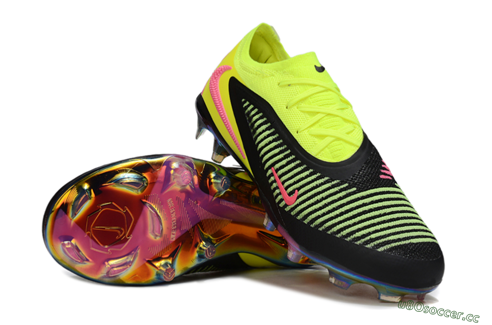Unisex Nike Phantom 6 Elite Low FG Firm Ground Low-Tops Football Boots - Yellow/Black/Pink 1