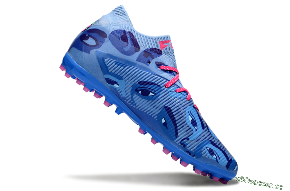 Men's Puma Future 8 Ultimate MG Multi Ground Low-Tops Football Boots - Blue/Pink/Black 4