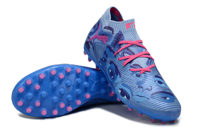Men's Puma Future 8 Ultimate MG Multi Ground Low-Tops Football Boots - Blue/Pink/Black
