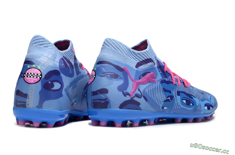 Men's Puma Future 8 Ultimate MG Multi Ground Low-Tops Football Boots - Blue/Pink/Black 6