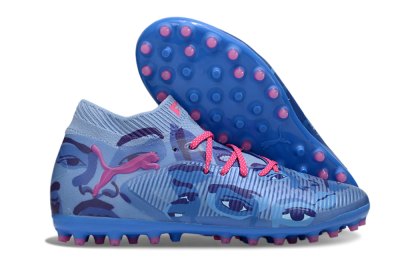 Men's Puma Future 8 Ultimate MG Multi Ground Low-Tops Football Boots - Blue/Pink/Black