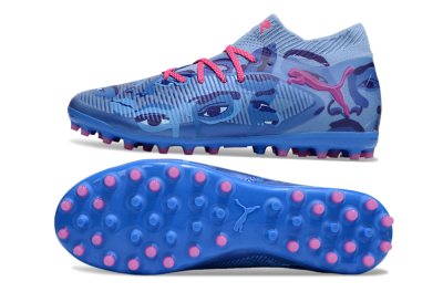 Men's Puma Future 8 Ultimate MG Multi Ground Low-Tops Football Boots - Blue/Pink/Black