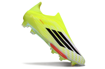Men's Adidas F50+ Elite Lightstrike Pro Laceless FG Firm Ground Low-Tops Football Boots - Yellow/Black/Red