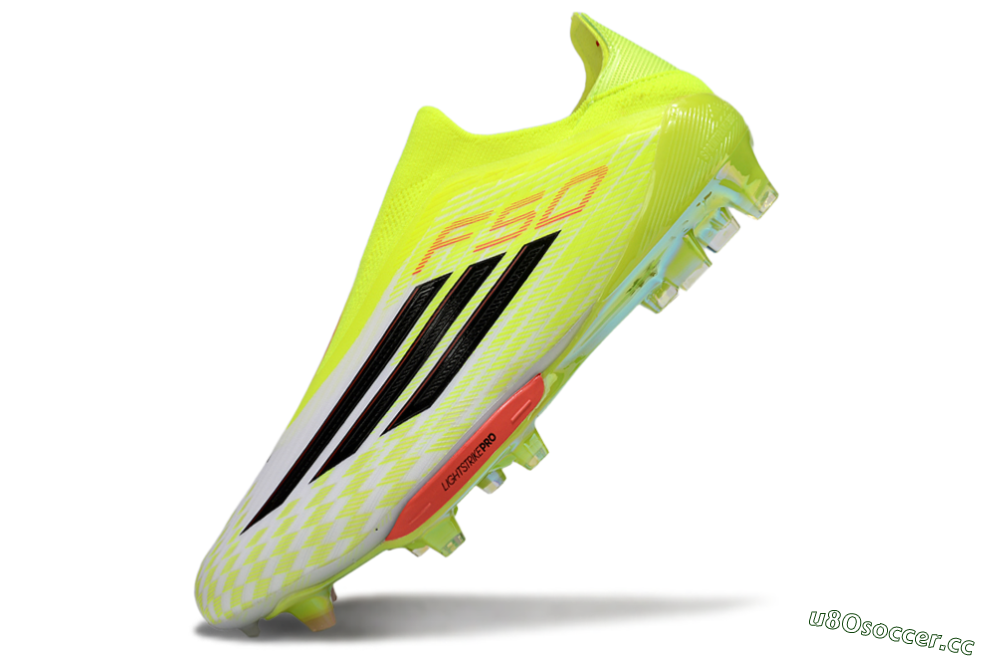 Men's Adidas F50+ Elite Lightstrike Pro Laceless FG Firm Ground Low-Tops Football Boots - Yellow/Black/Red 5
