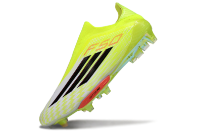 Men's Adidas F50+ Elite Lightstrike Pro Laceless FG Firm Ground Low-Tops Football Boots - Yellow/Black/Red
