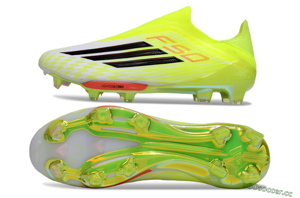 Men's Adidas F50+ Elite Lightstrike Pro Laceless FG Firm Ground Low-Tops Football Boots - Yellow/Black/Red 1