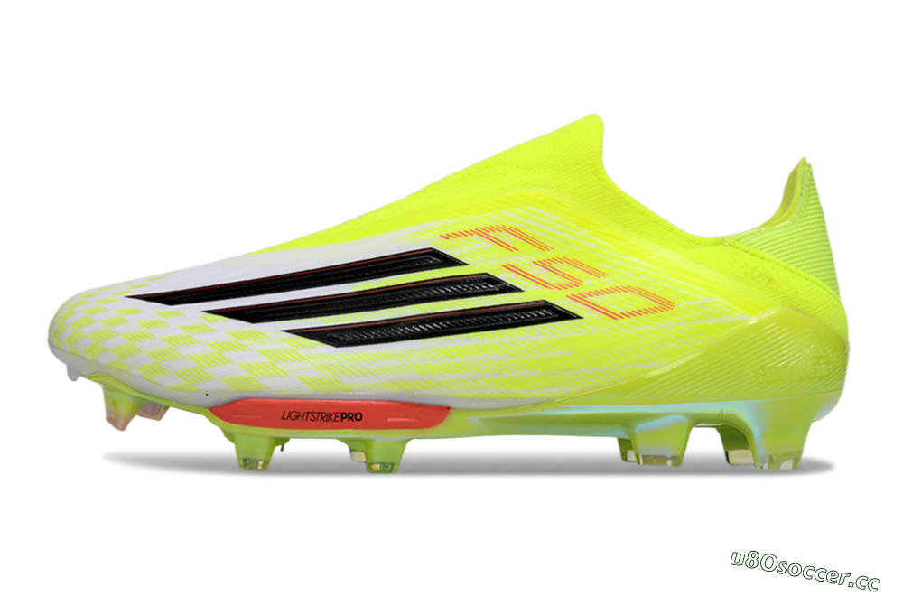 Men's Adidas F50+ Elite Lightstrike Pro Laceless FG Firm Ground Low-Tops Football Boots - Yellow/Black/Red 0