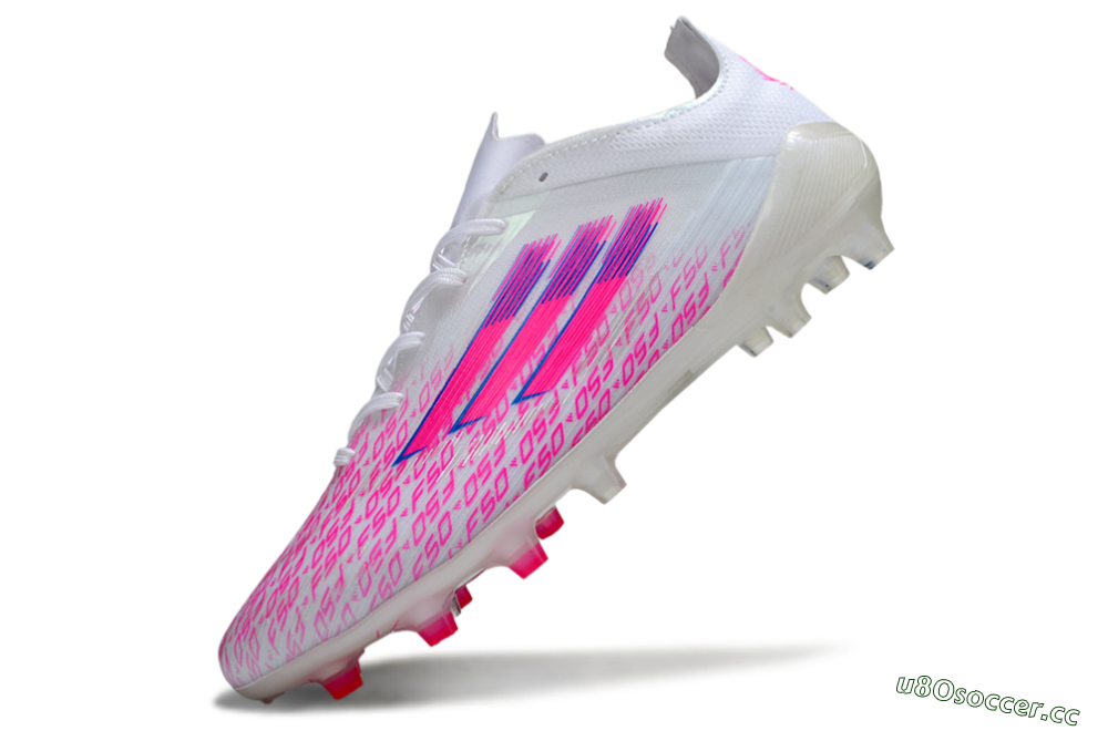 Men's Adidas F50 Pro FG Firm Ground Low-Tops Football Boots - White/Pink/Blue 5