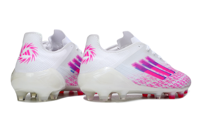 Men's Adidas F50 Pro FG Firm Ground Low-Tops Football Boots - White/Pink/Blue