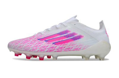 Men's Adidas F50 Pro FG Firm Ground Low-Tops Football Boots - White/Pink/Blue
