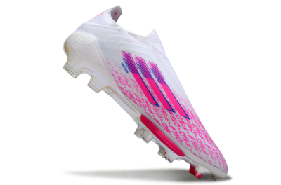 Men's Adidas F50+ Elite Lightstrike Pro FG Firm Ground Low-Tops Football Boots - White/Pink/Blue