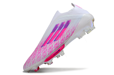 Men's Adidas F50+ Elite Lightstrike Pro FG Firm Ground Low-Tops Football Boots - White/Pink/Blue