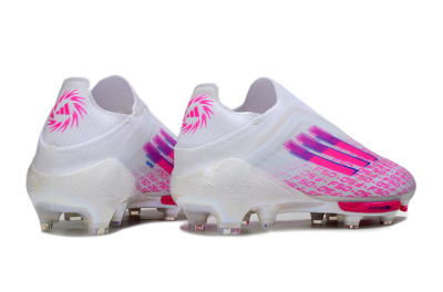 Men's Adidas F50+ Elite Lightstrike Pro FG Firm Ground Low-Tops Football Boots - White/Pink/Blue