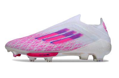 Men's Adidas F50+ Elite Lightstrike Pro FG Firm Ground Low-Tops Football Boots - White/Pink/Blue