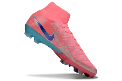 Unisex Nike Air Zoom Mercurial Superfly 10 Elite FG Firm Ground High-Tops Football Boots - Pink/Silver/Blue
