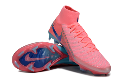 Unisex Nike Air Zoom Mercurial Superfly 10 Elite FG Firm Ground High-Tops Football Boots - Pink/Silver/Blue