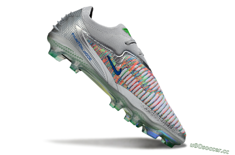 Unisex Nike Phantom 6 Elite Low FG Firm Ground Low-Tops Football Boots - Silver/Red/Yellow 4