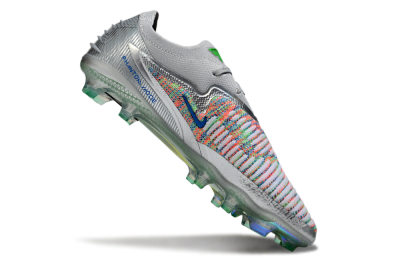 Unisex Nike Phantom 6 Elite Low FG Firm Ground Low-Tops Football Boots - Silver/Red/Yellow
