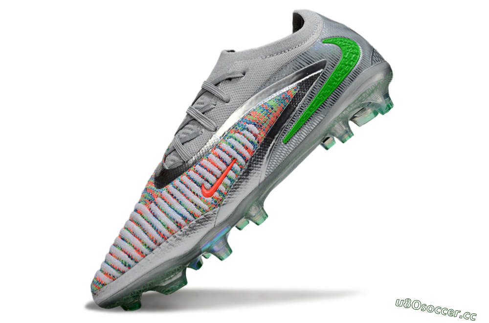Unisex Nike Phantom 6 Elite Low FG Firm Ground Low-Tops Football Boots - Silver/Red/Yellow 5