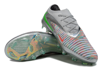 Unisex Nike Phantom 6 Elite Low FG Firm Ground Low-Tops Football Boots - Silver/Red/Yellow