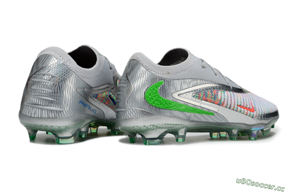 Unisex Nike Phantom 6 Elite Low FG Firm Ground Low-Tops Football Boots - Silver/Red/Yellow 6