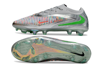 Unisex Nike Phantom 6 Elite Low FG Firm Ground Low-Tops Football Boots - Silver/Red/Yellow