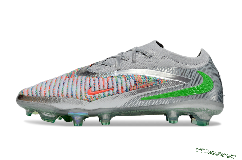 Unisex Nike Phantom 6 Elite Low FG Firm Ground Low-Tops Football Boots - Silver/Red/Yellow 0