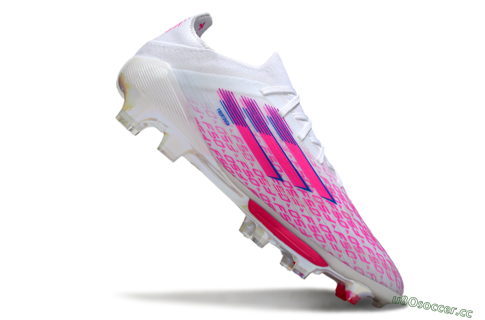 Men's Adidas F50+ Elite Lightstrike Pro FG Firm Ground Low-Tops Football Boots - White/Pink/Blue 4