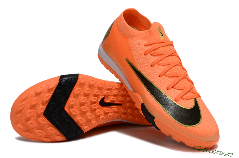 Men's Nike Air Zoom Mercurial Vapor 16 Elite TF Artificial Turf Low-Tops Football Shoes - Red/Black/Gold 3