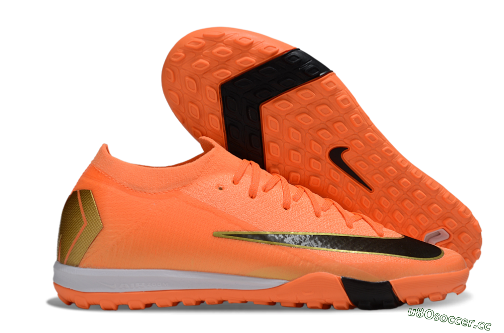 Men's Nike Air Zoom Mercurial Vapor 16 Elite TF Artificial Turf Low-Tops Football Shoes - Red/Black/Gold 2