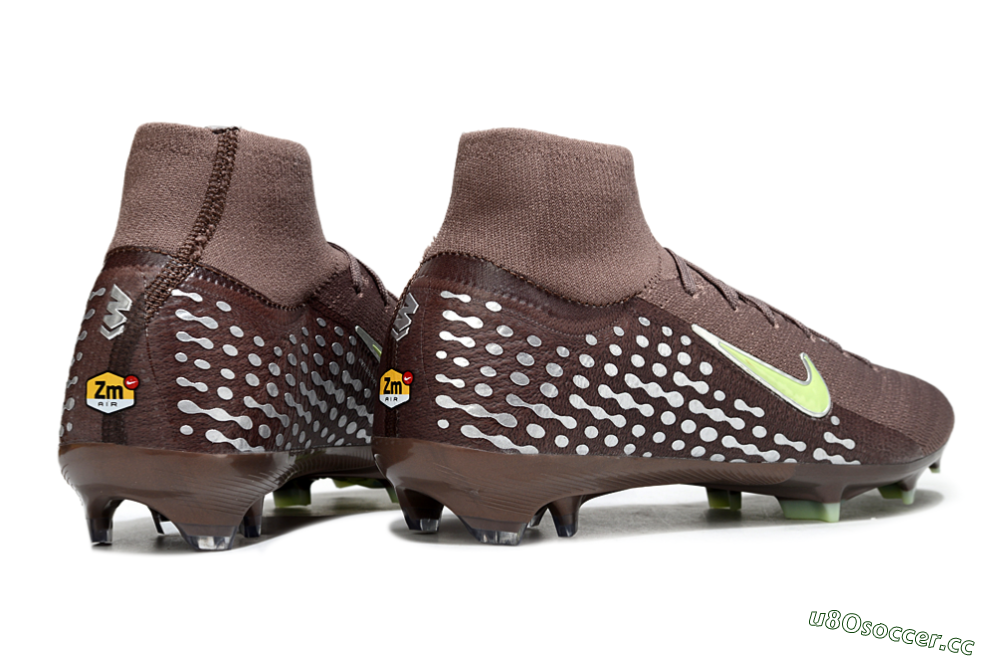 Unisex Nike Air Zoom Mercurial Superfly 10 Elite FG Firm Ground High-Tops Football Boots - Brown/Yellow/Silver 6