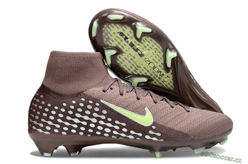 Unisex Nike Air Zoom Mercurial Superfly 10 Elite FG Firm Ground High-Tops Football Boots - Brown/Yellow/Silver 2
