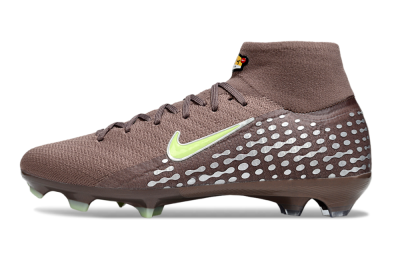 Unisex Nike Air Zoom Mercurial Superfly 10 Elite FG Firm Ground High-Tops Football Boots - Brown/Yellow/Silver