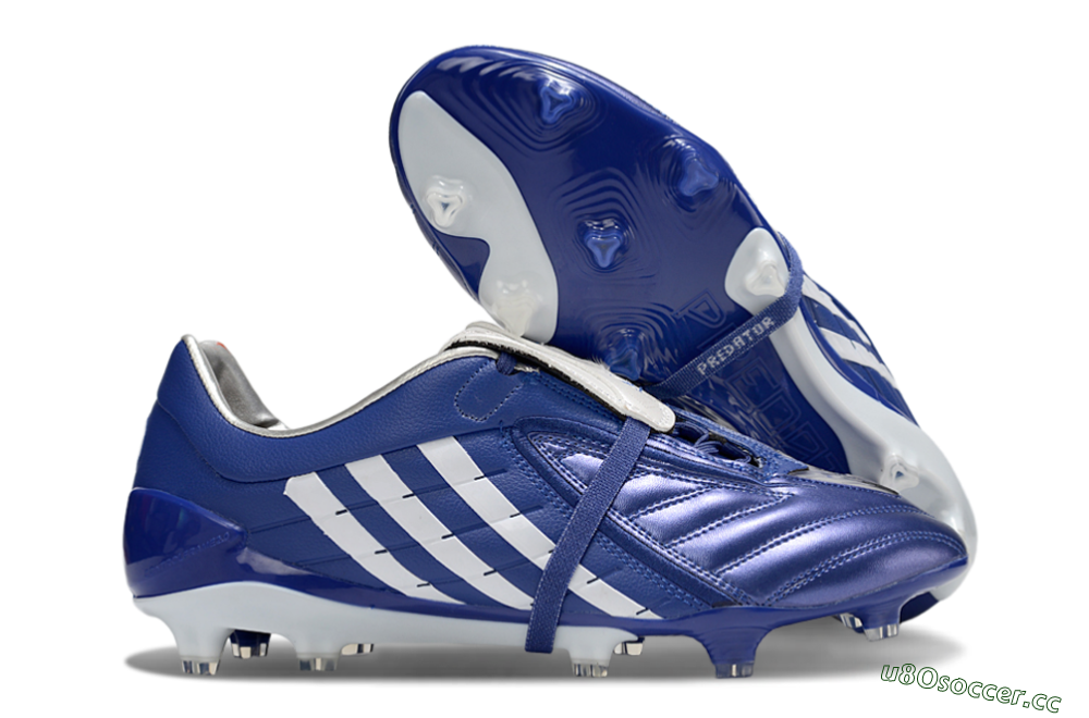 Men's Adidas Predator Accelerator FG Firm Ground Low-Tops Football Boots - Blue/White 2