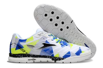 Men's Joma Top Flex IC Indoor & Futsal Low-Tops Football Shoes - White/Blue/Yellow