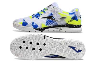 Men's Joma Top Flex IC Indoor & Futsal Low-Tops Football Shoes - White/Blue/Yellow