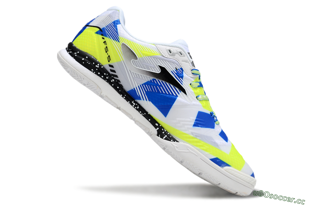 Men's Joma Top Flex IC Indoor & Futsal Low-Tops Football Shoes - White/Blue/Yellow 4