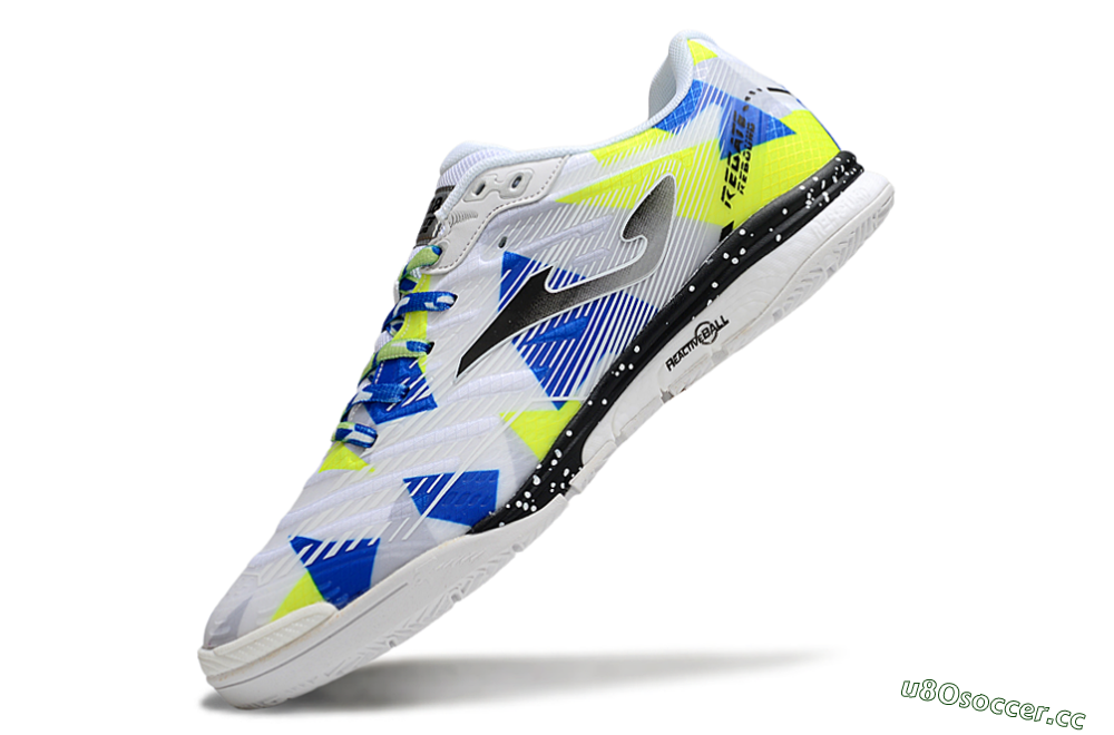 Men's Joma Top Flex IC Indoor & Futsal Low-Tops Football Shoes - White/Blue/Yellow 5