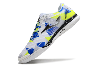 Men's Joma Top Flex IC Indoor & Futsal Low-Tops Football Shoes - White/Blue/Yellow