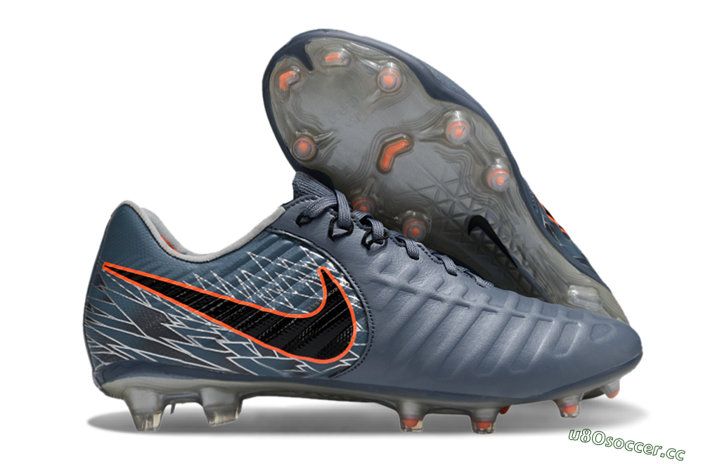 Men's Nike Tiempo Legend 10 Elite FG Firm Ground Low-Tops Football Boots - Grey/Black/Red 2