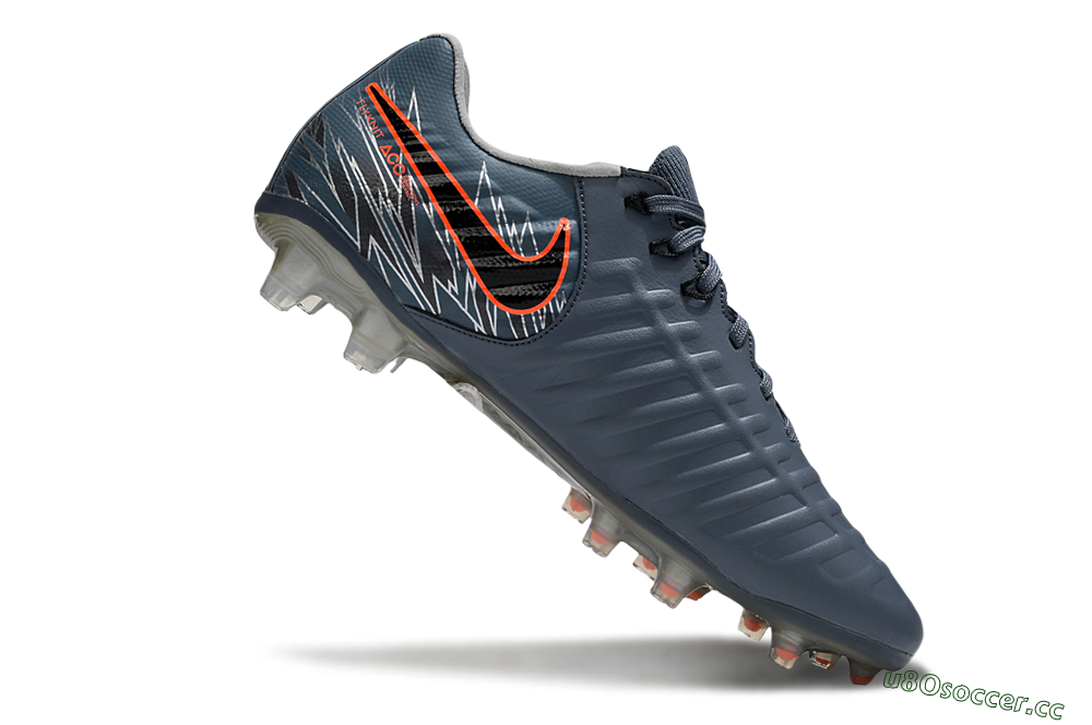 Men's Nike Tiempo Legend 10 Elite FG Firm Ground Low-Tops Football Boots - Grey/Black/Red 4