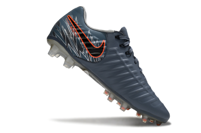 Men's Nike Tiempo Legend 10 Elite FG Firm Ground Low-Tops Football Boots - Grey/Black/Red