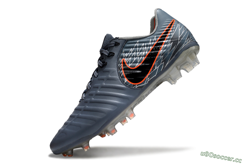Men's Nike Tiempo Legend 10 Elite FG Firm Ground Low-Tops Football Boots - Grey/Black/Red 5