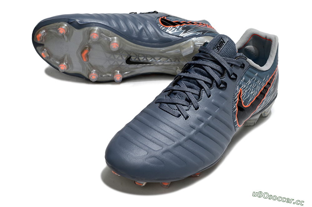 Men's Nike Tiempo Legend 10 Elite FG Firm Ground Low-Tops Football Boots - Grey/Black/Red 3