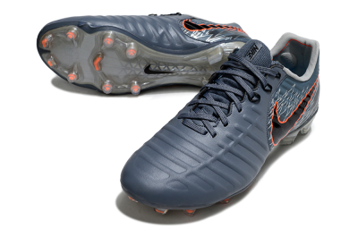 Men's Nike Tiempo Legend 10 Elite FG Firm Ground Low-Tops Football Boots - Grey/Black/Red