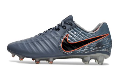 Men's Nike Tiempo Legend 10 Elite FG Firm Ground Low-Tops Football Boots - Grey/Black/Red