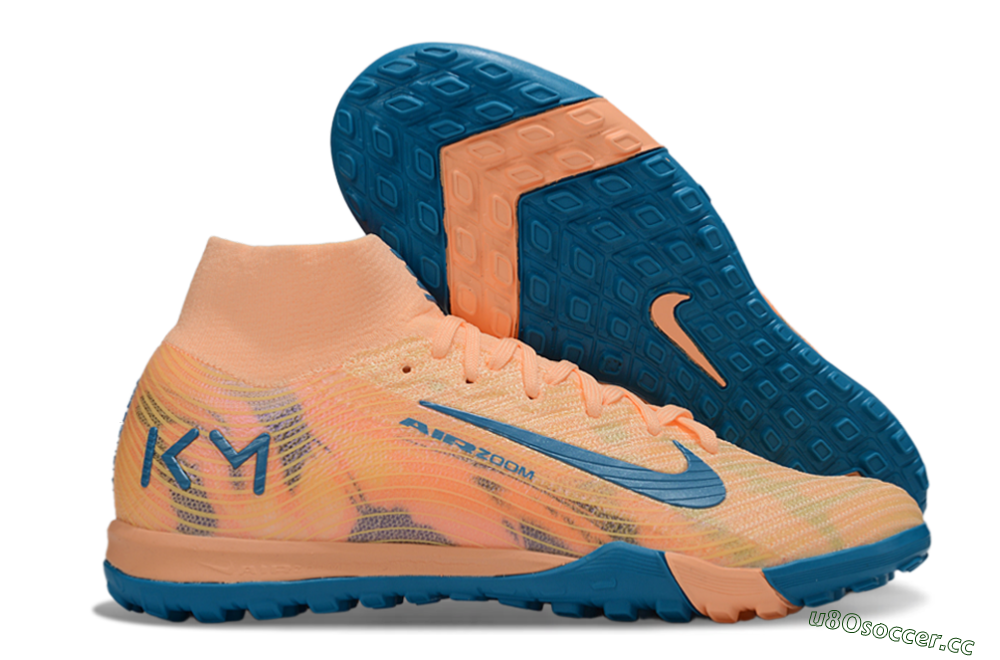 Unisex Nike Air Zoom Mercurial Superfly 10 Elite TF Artificial Turf High-Tops Football Shoes - Pink/Blue/Yellow 2