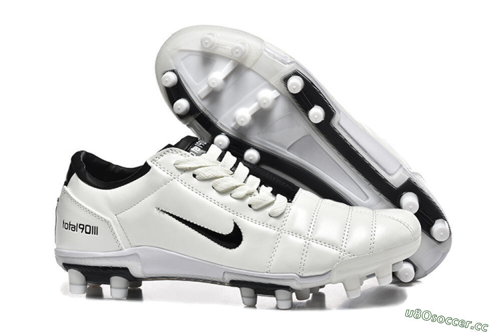 Men's Nike Air Zoom Total 90 III FG Firm Ground Low-Tops Football Boots - White/Black 2